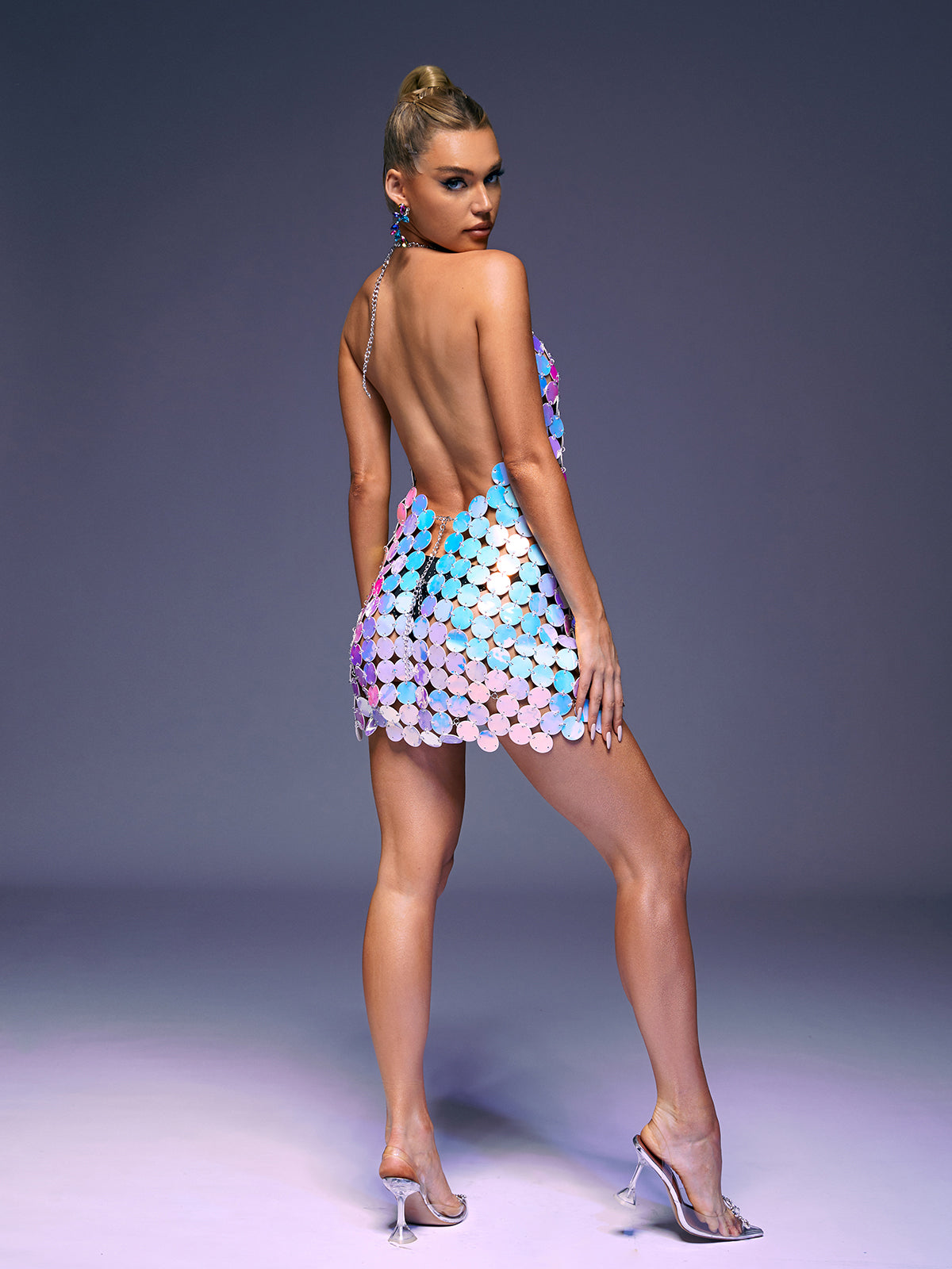 Mylah Leather Chainmail Dress