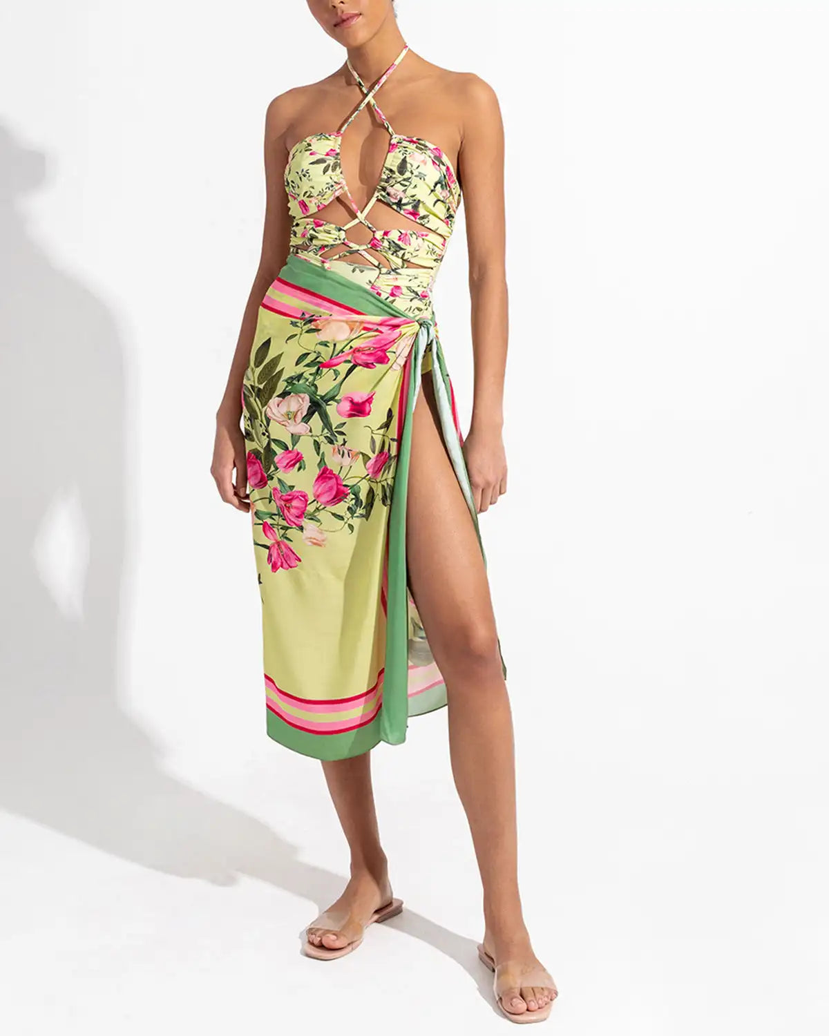 Milky White Cut-out Elegant Body Fit One Piece