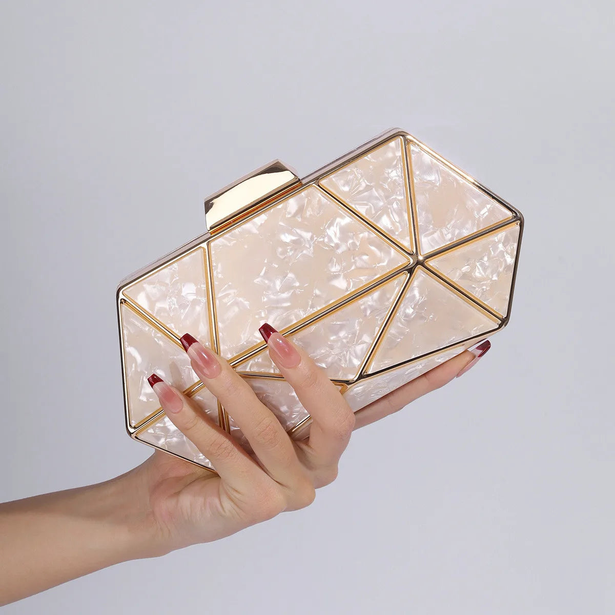 Acrylic Metal Diamond Evening Clutch Crossbody Bag