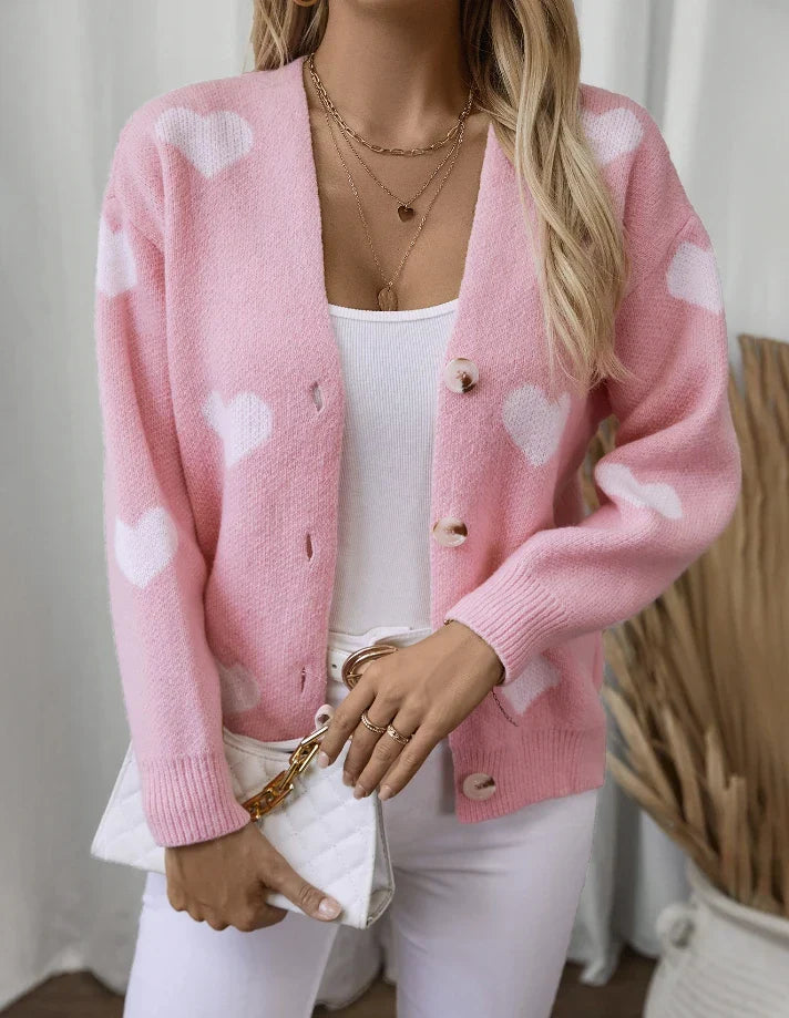 Retro Love Single-Breasted Loose Cardigan