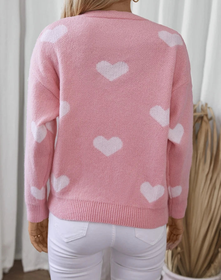 Retro Love Single-Breasted Loose Cardigan