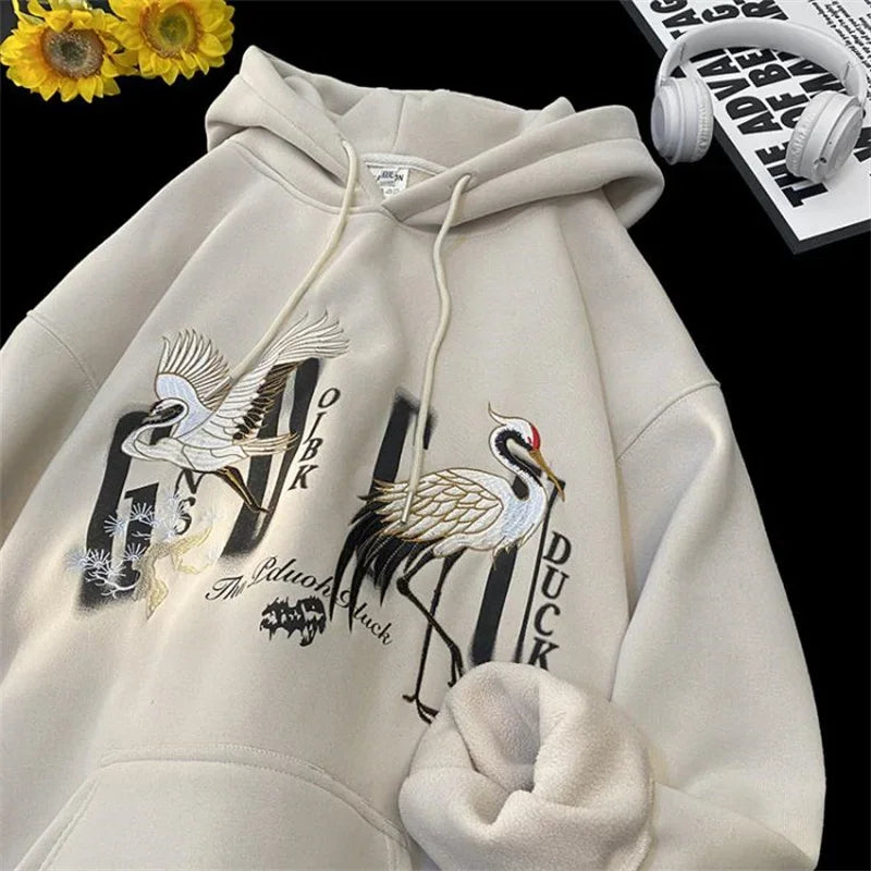 Chinese Crane Pullover Hoodie