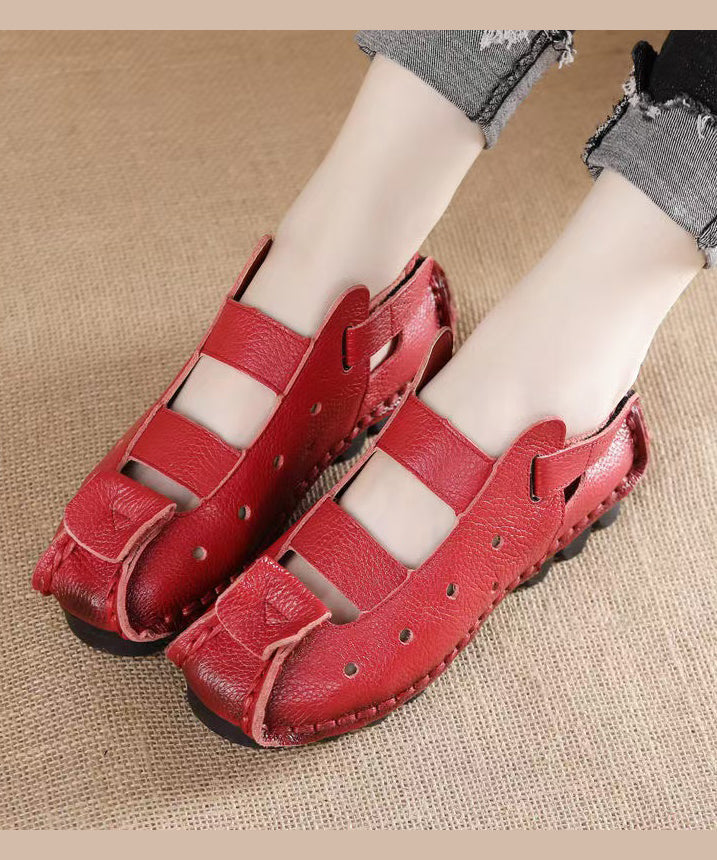 Hollow Flat Sandals Comfortable Yellow Out Splicing