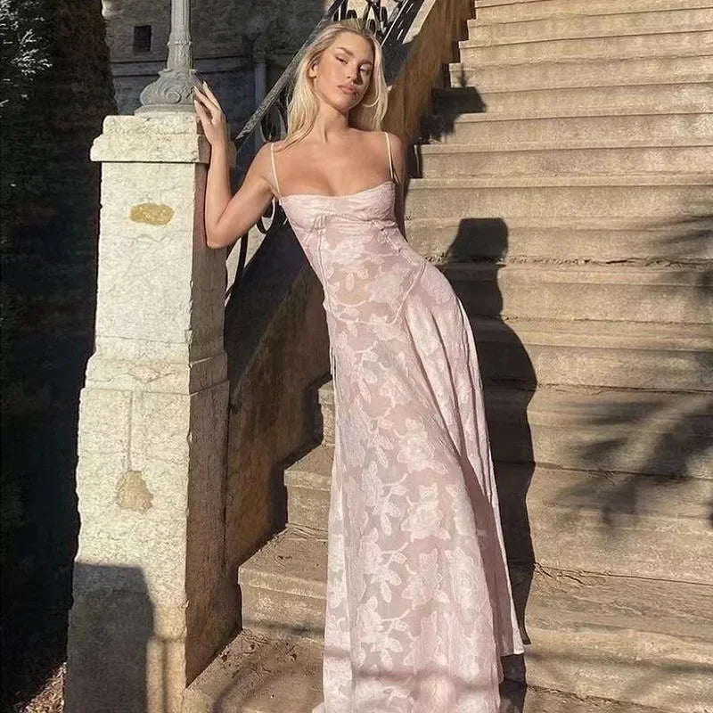 New Fashion Sexy Perspective Seaside Floral Dress