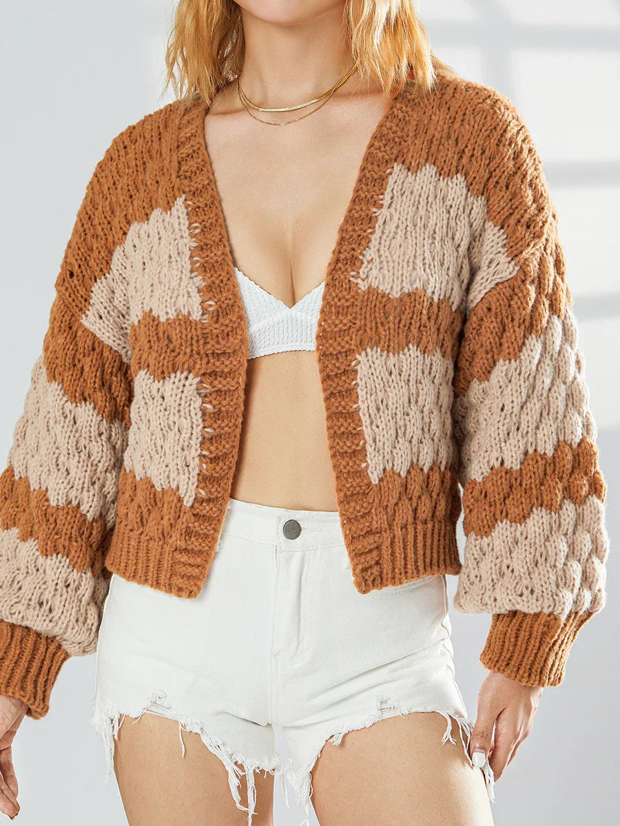 Bow Tie Front V-neck Cardigan