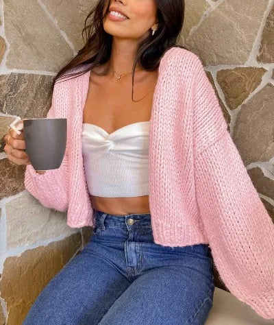 Bow Tie Front V-neck Cardigan