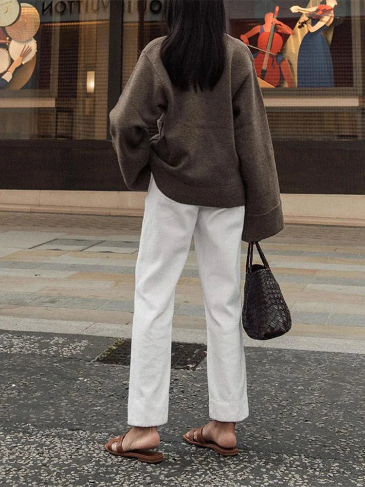 Classic Solid Pocket V-Neck Single-Breasted Cardigan