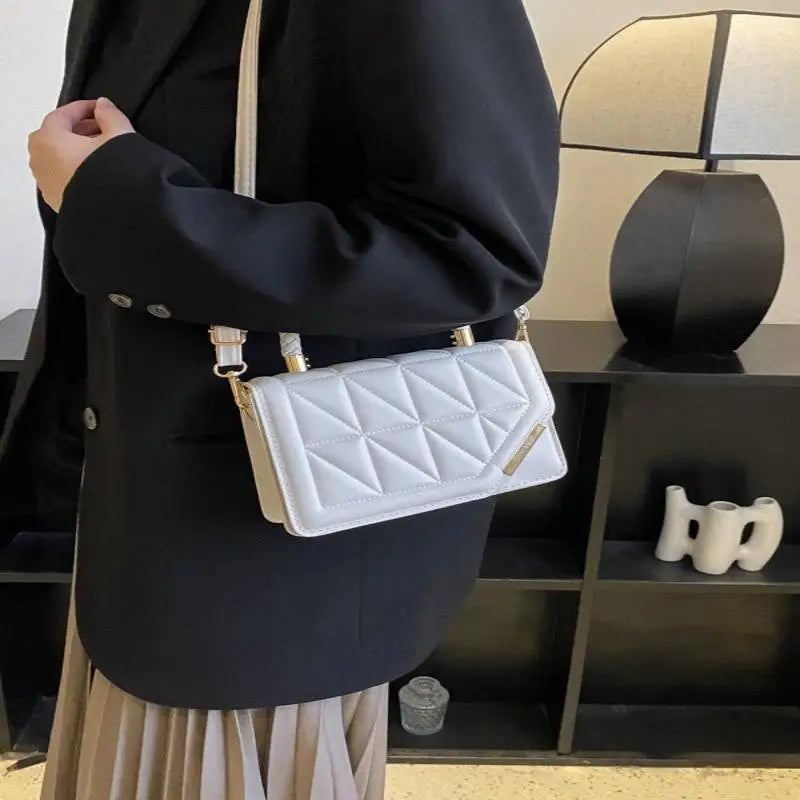 Fashion Plaid PU Leather Small Square Crossbody Handbag