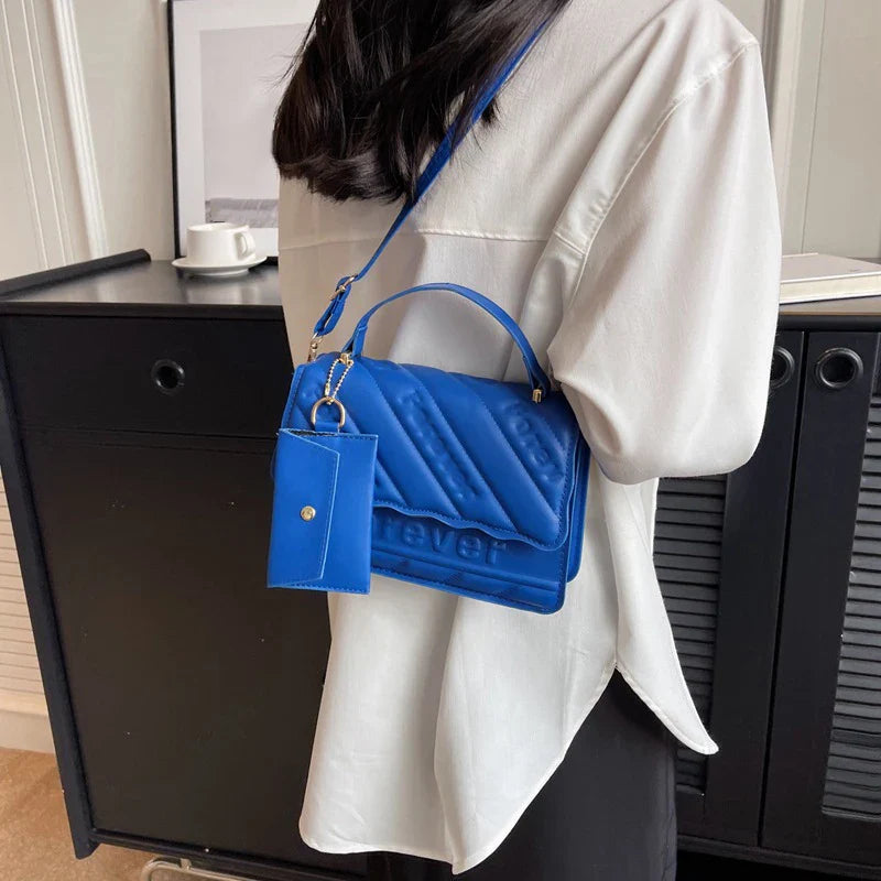 Quilted PU Leather Small Crossbody Handbag
