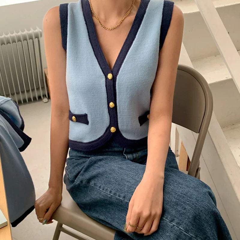 Spring V-neck Long Sleeve Knitted Cardigan