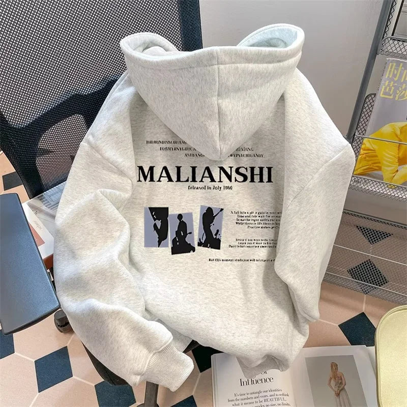 High Street Letter Print Hip Hop Hoodie