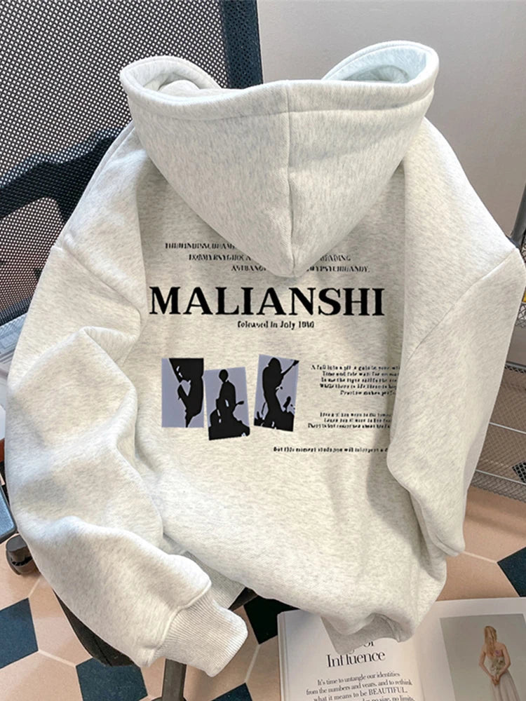 High Street Letter Print Hip Hop Hoodie