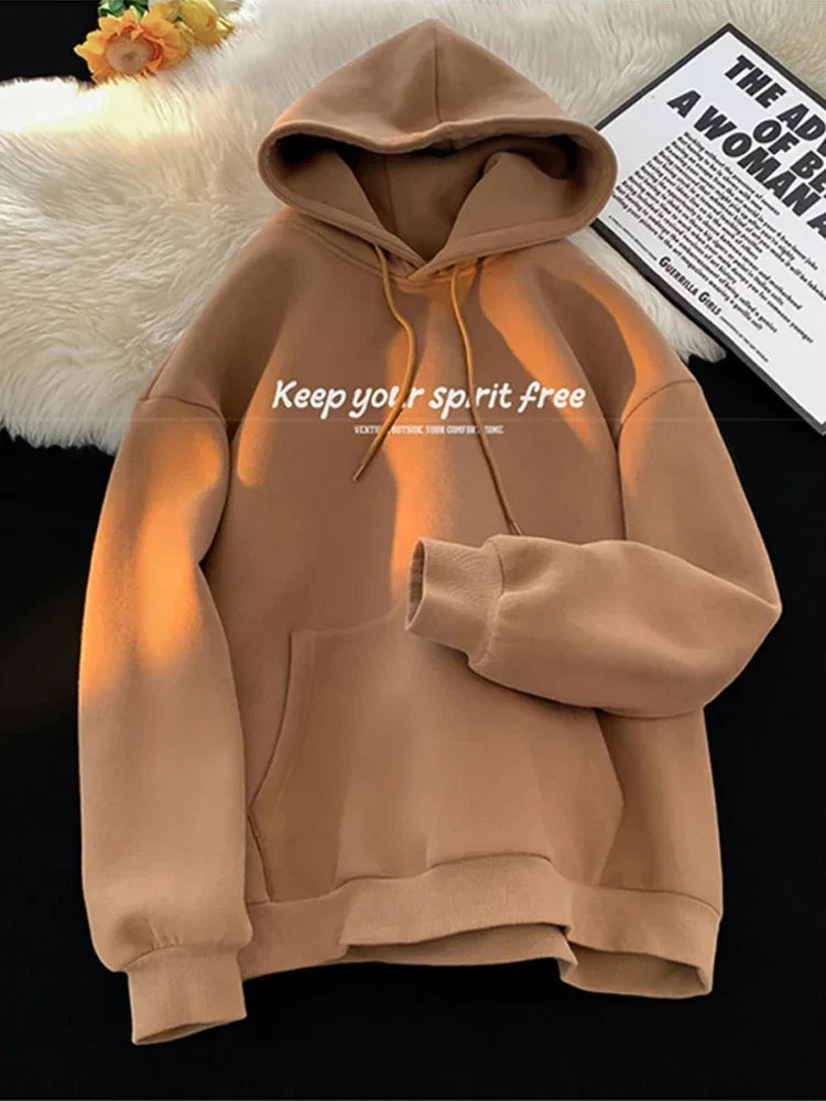 Spirit Free Letter Printed Hoodie