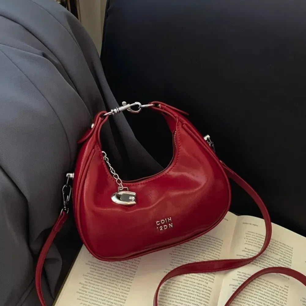 Simple Versatile Solid Color Shoulder Messenger Handbag