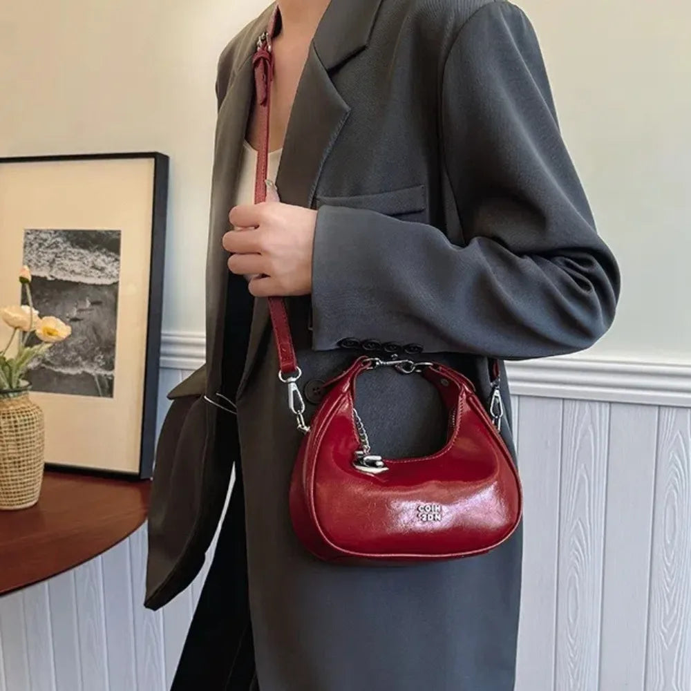 Simple Versatile Solid Color Shoulder Messenger Handbag