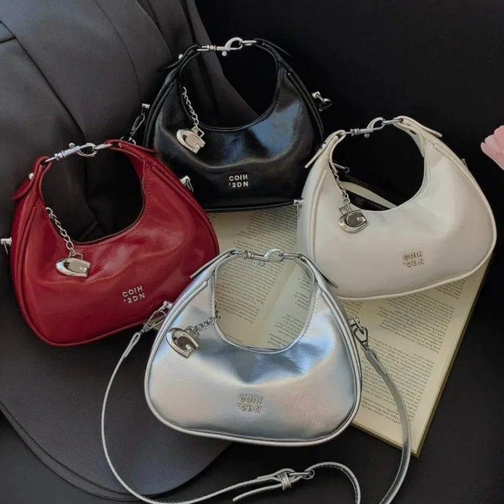 Simple Versatile Solid Color Shoulder Messenger Handbag