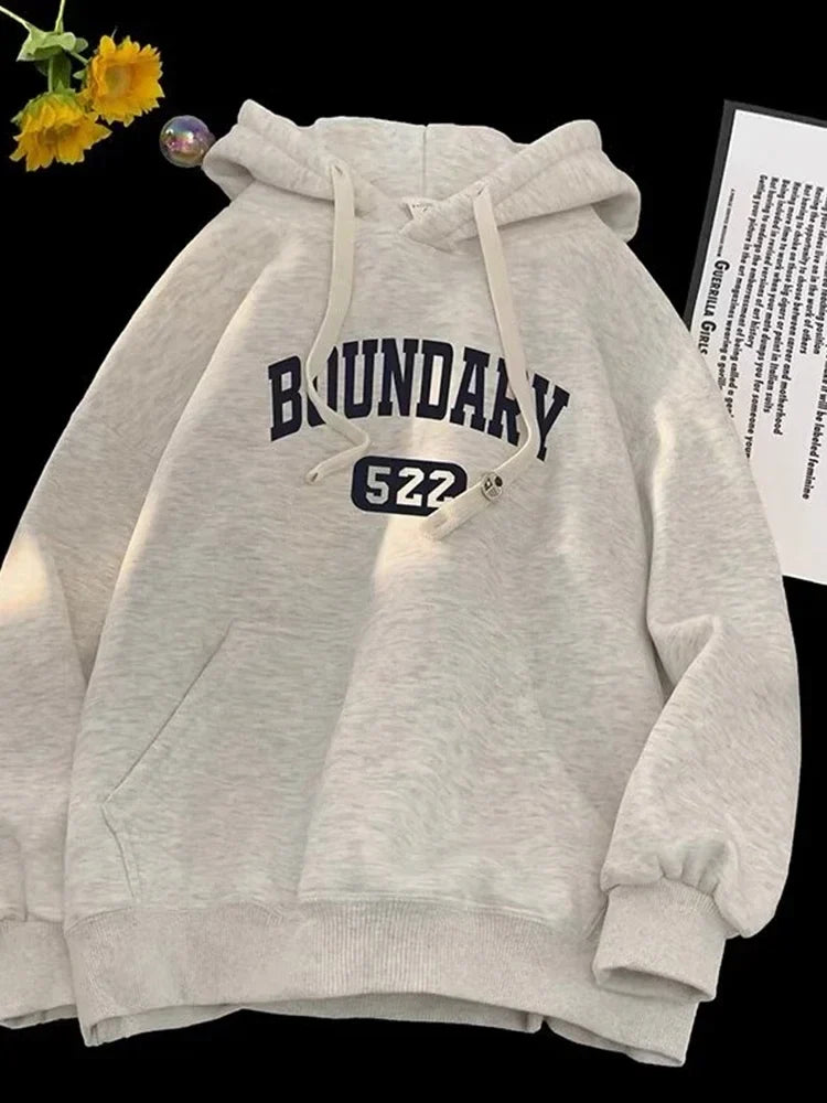 Retro Casual High Street Letter Hoodie