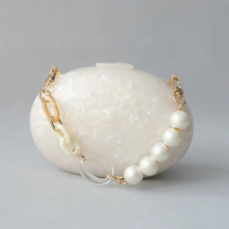 Round Acrylic Party Clutch Wristlet
