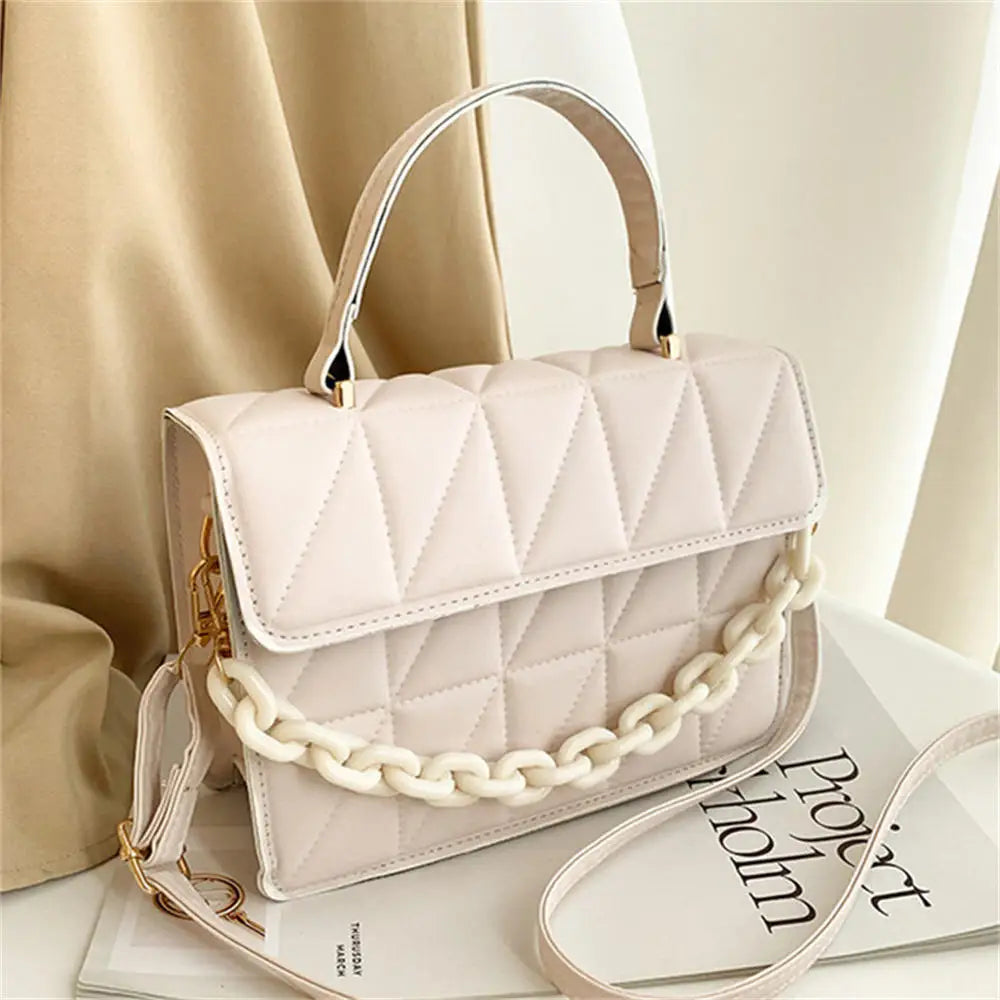 Trendy Plaid Chain Designer Crossbody Handbag
