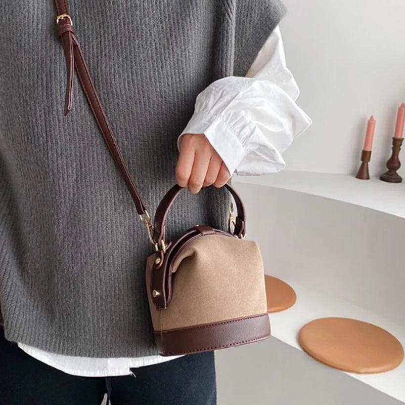 Vintage Fashion Female Bucket Shoulder Handbag