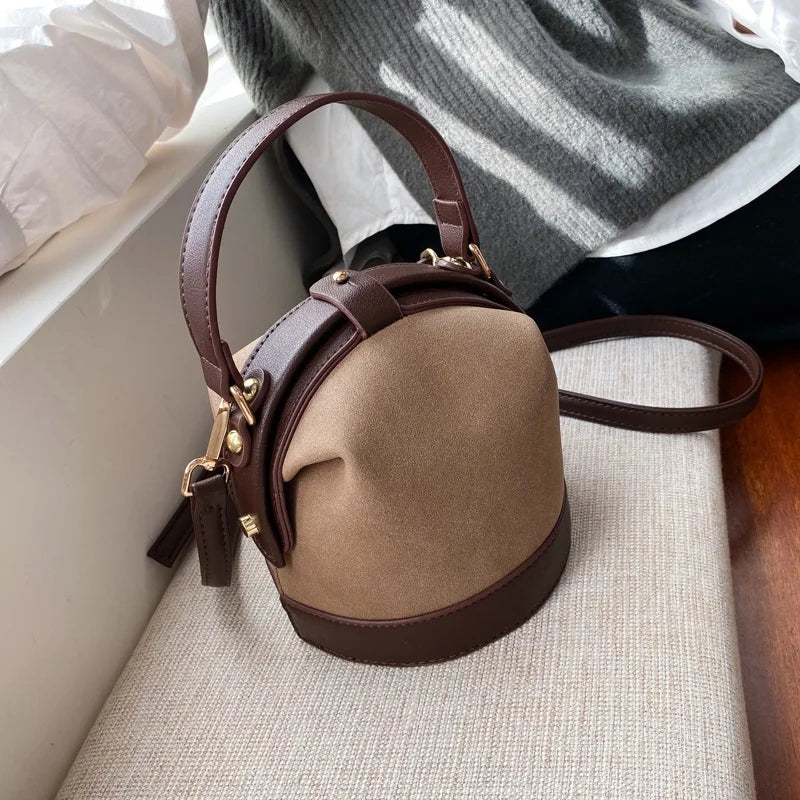 Vintage Fashion Female Bucket Shoulder Handbag