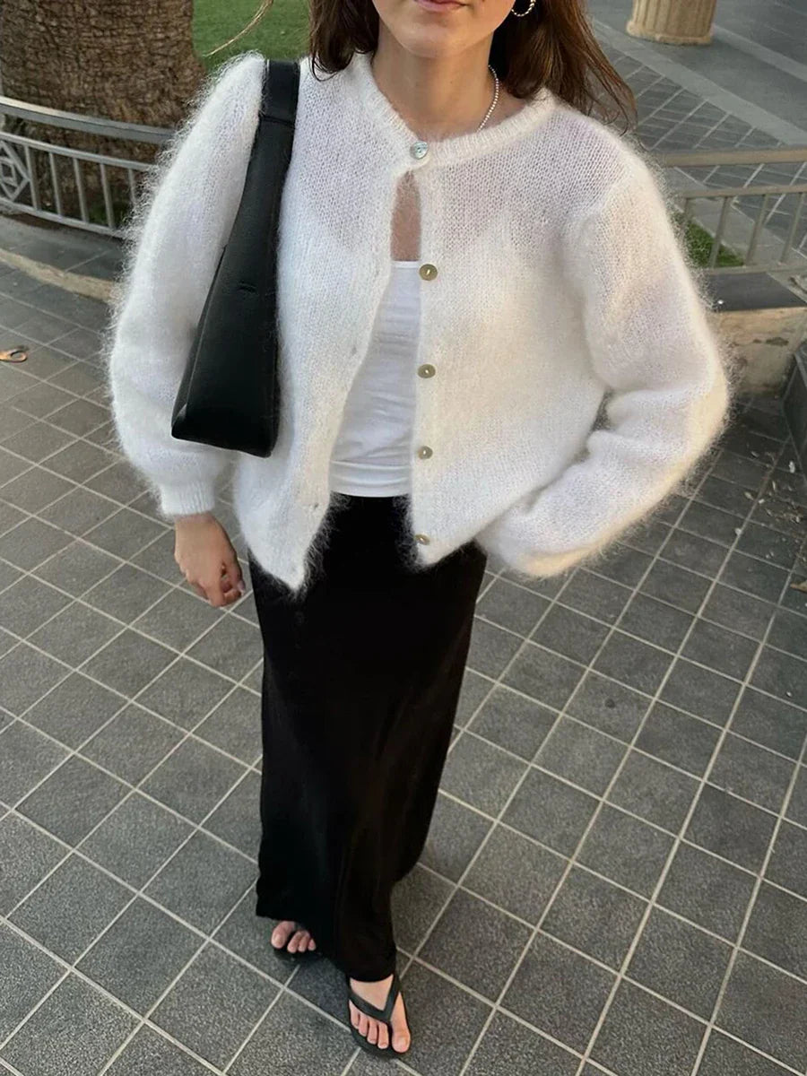 Lightweight Long Sleeve Solid Knit Cardigan