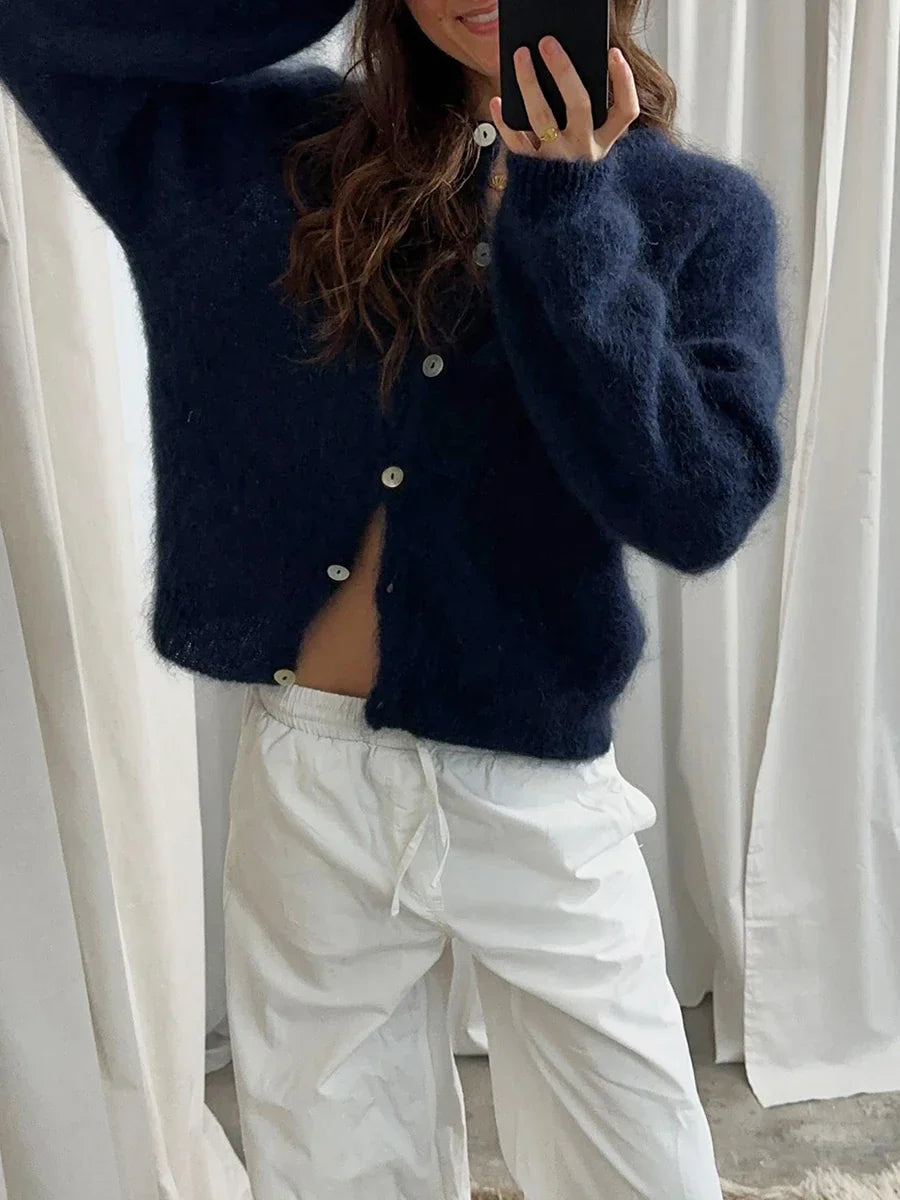 Lightweight Long Sleeve Solid Knit Cardigan