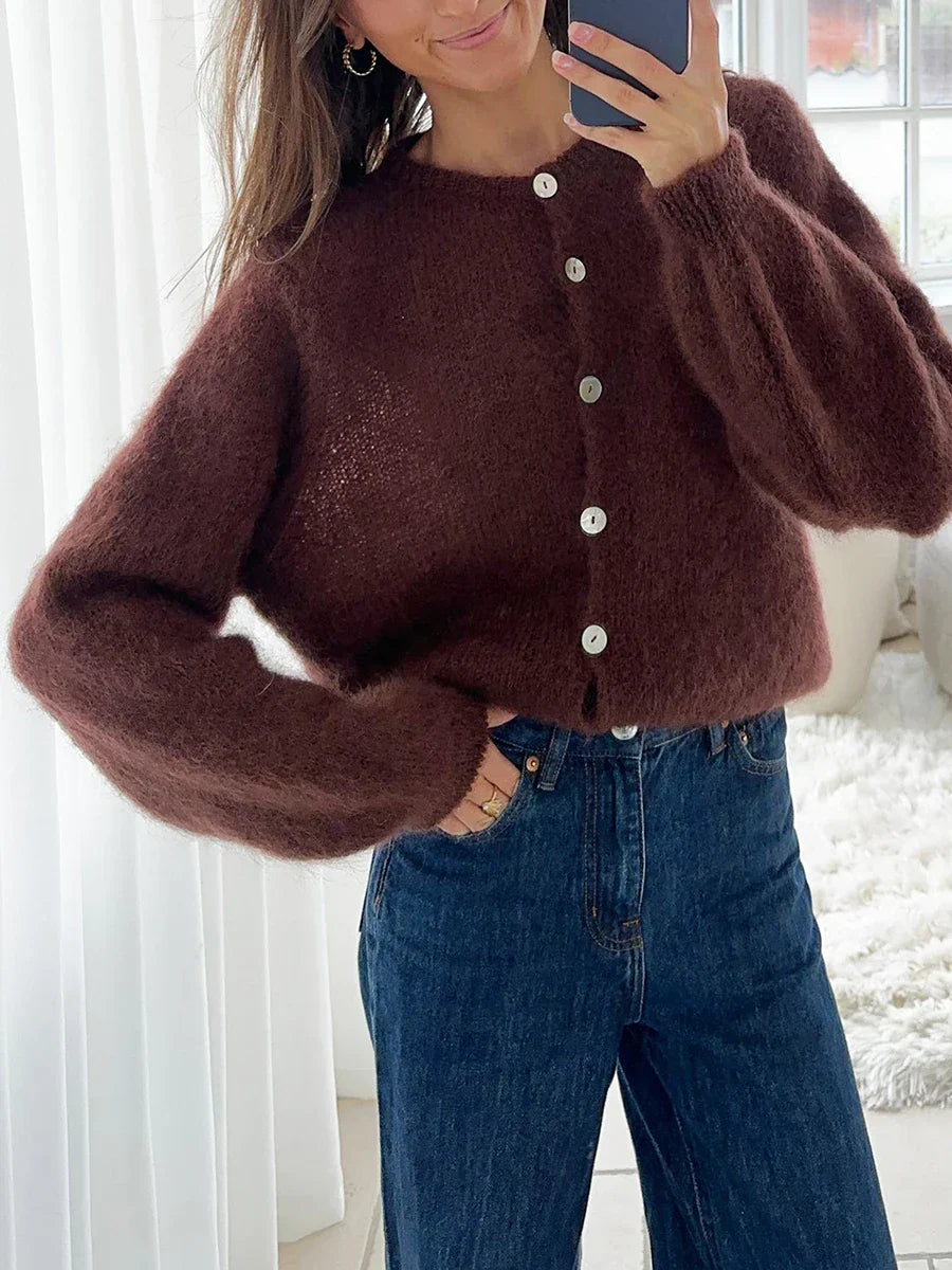 Lightweight Long Sleeve Solid Knit Cardigan