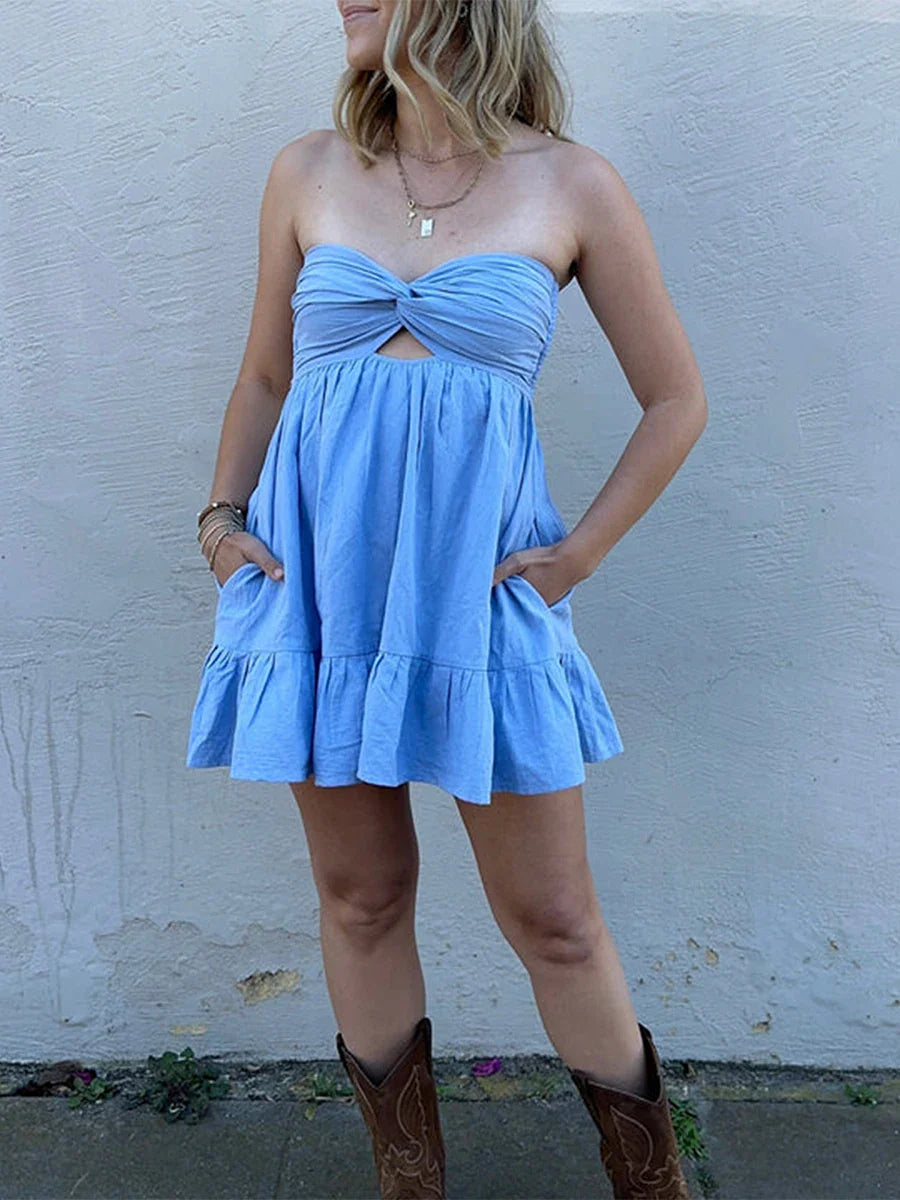 Twisted Cut-Out Mini Dress