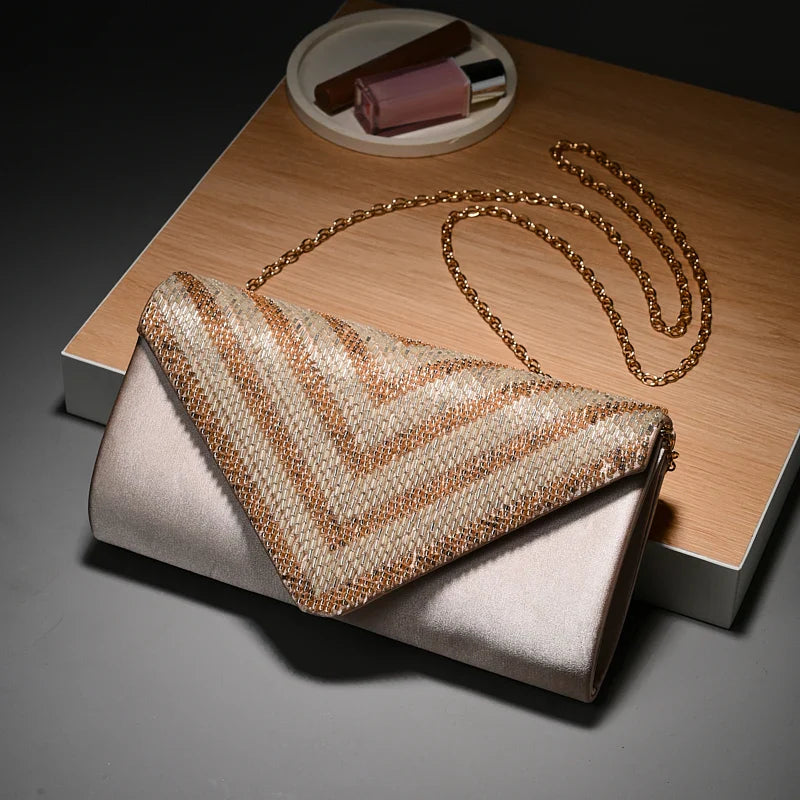 Celebrity Rhinestone Shiny One-Shoulder Clutch Bag