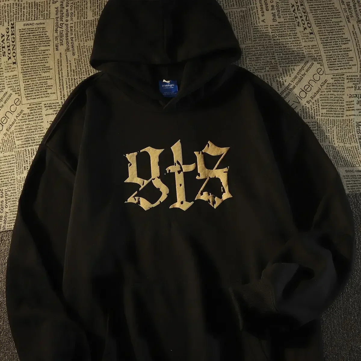 Retro Large Size Gothic Print Hoodie