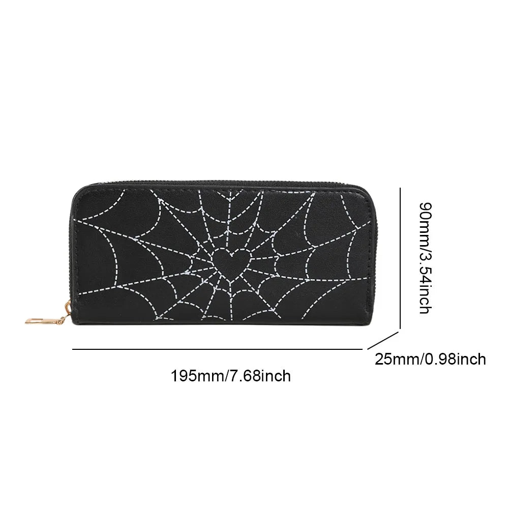 Novelty Halloween Gothic Coffin Shape Spider Web Sling Pu Leather Bag Black6