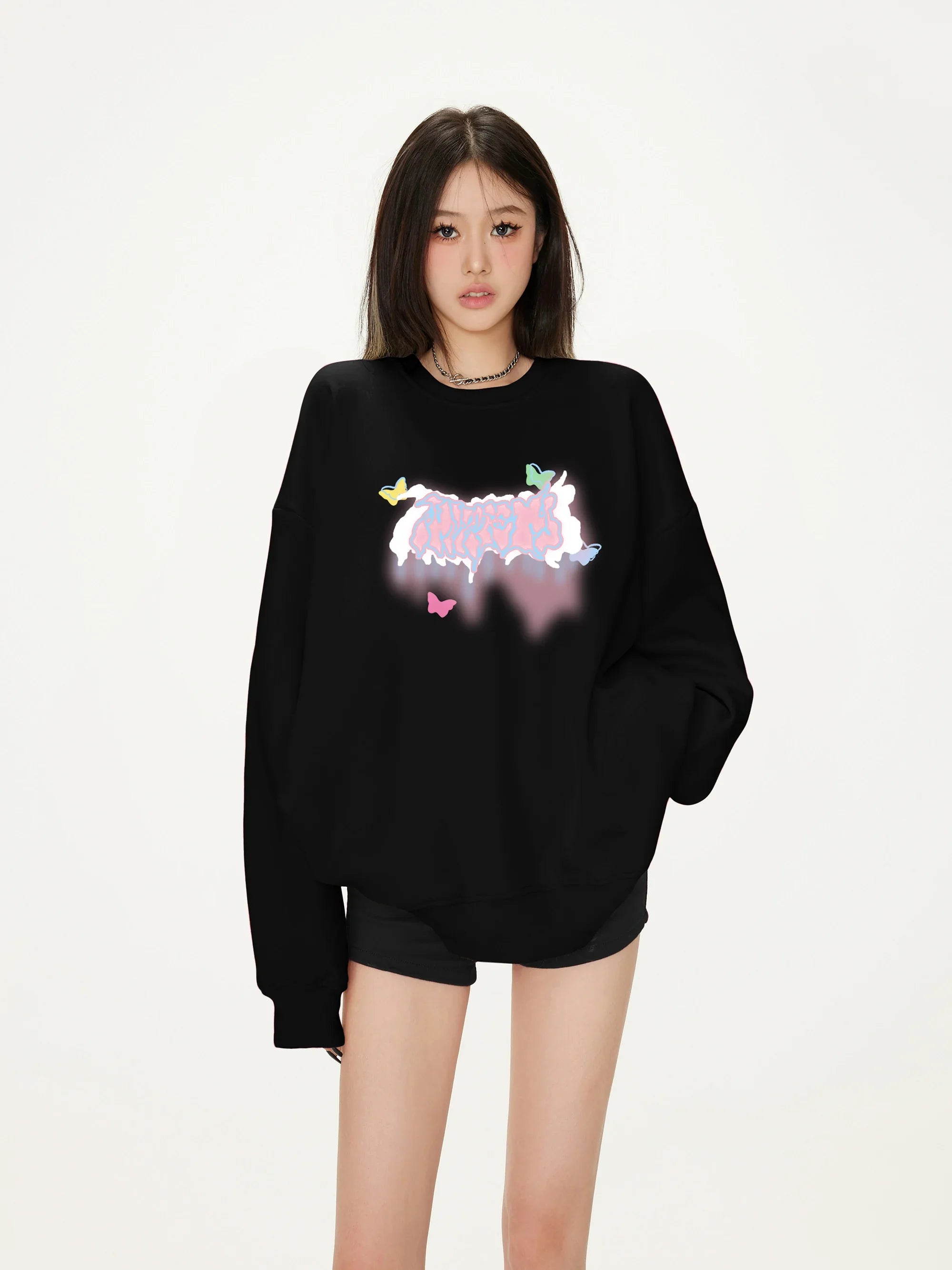 Aesthetic Cartoon Kawaii Loose Casual Y2K Harajuku Hoodie - Fashionpara