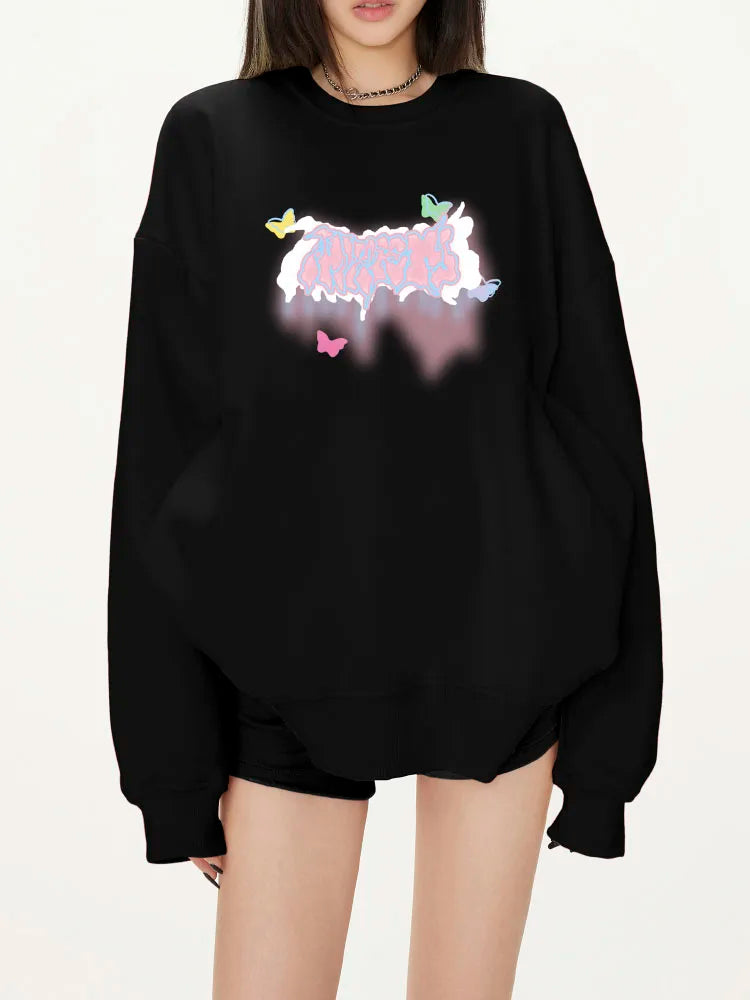 Aesthetic Cartoon Kawaii Loose Casual Y2K Harajuku Hoodie - Fashionpara