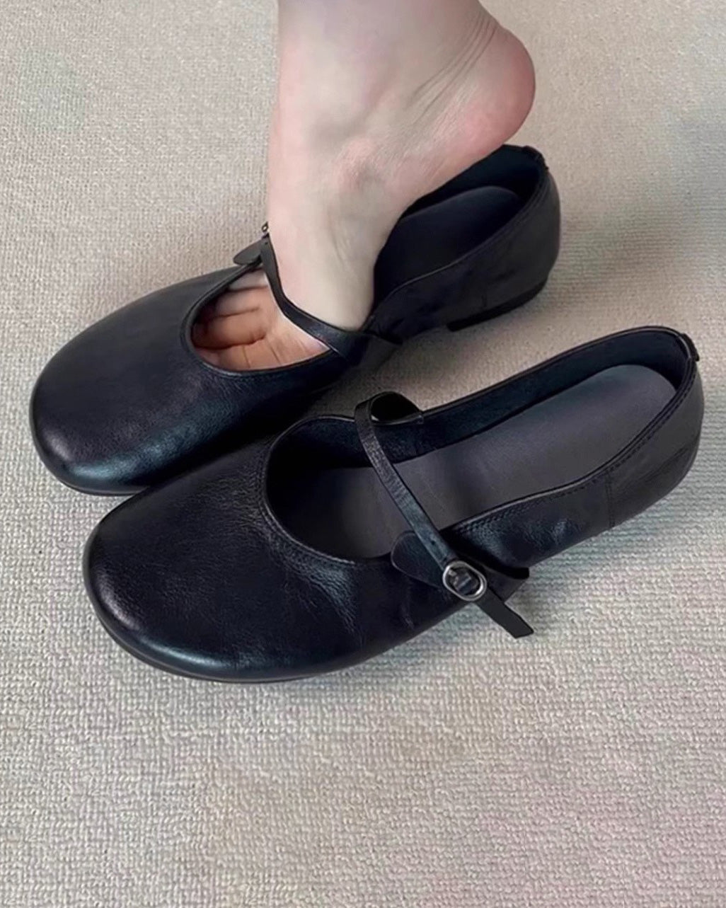 Genuine leather super soft vintage Mary Jane shoes