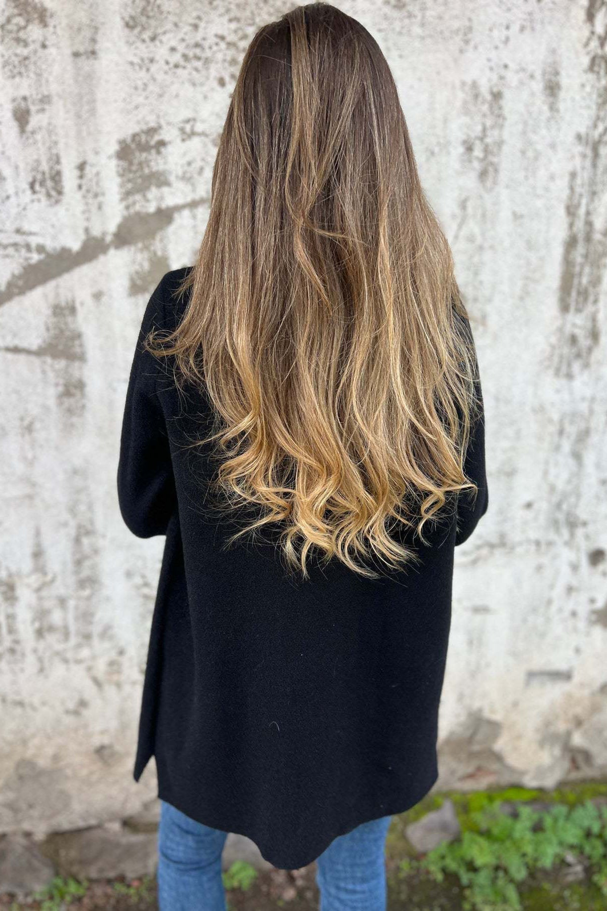 Woolen Loose Lapel Cardigan Coat with Stylish Fake Pockets