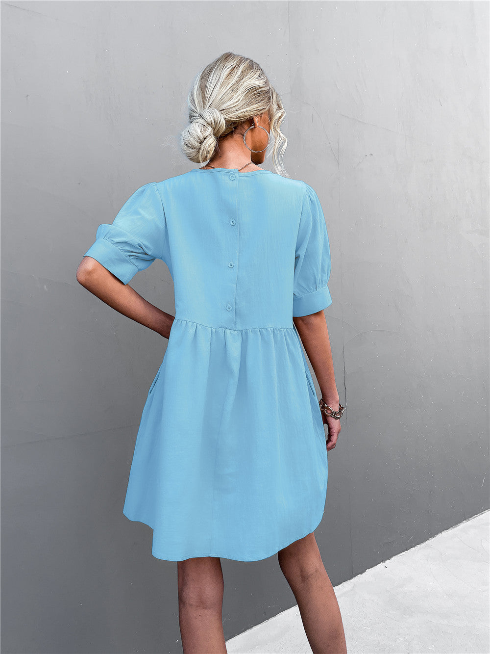 Marketa Puff Sleeve Babydoll Dress