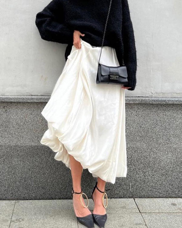 High-waisted vintage satin tutu skirt - Fashionpara