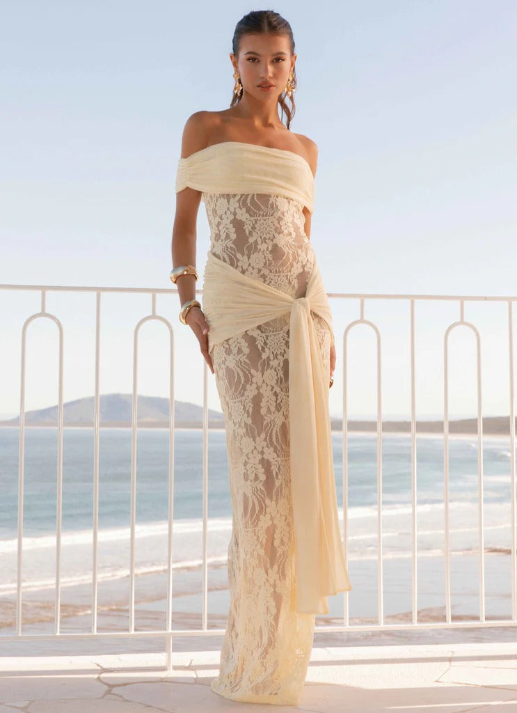 Lace Sheer Mesh Bodycon Dress