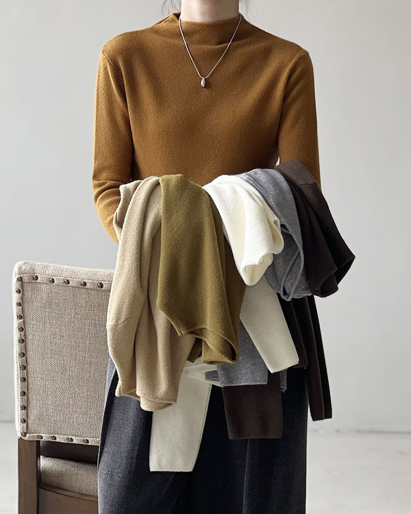 Brushed Soft Touch Half Turtleneck Sweater for Comfort