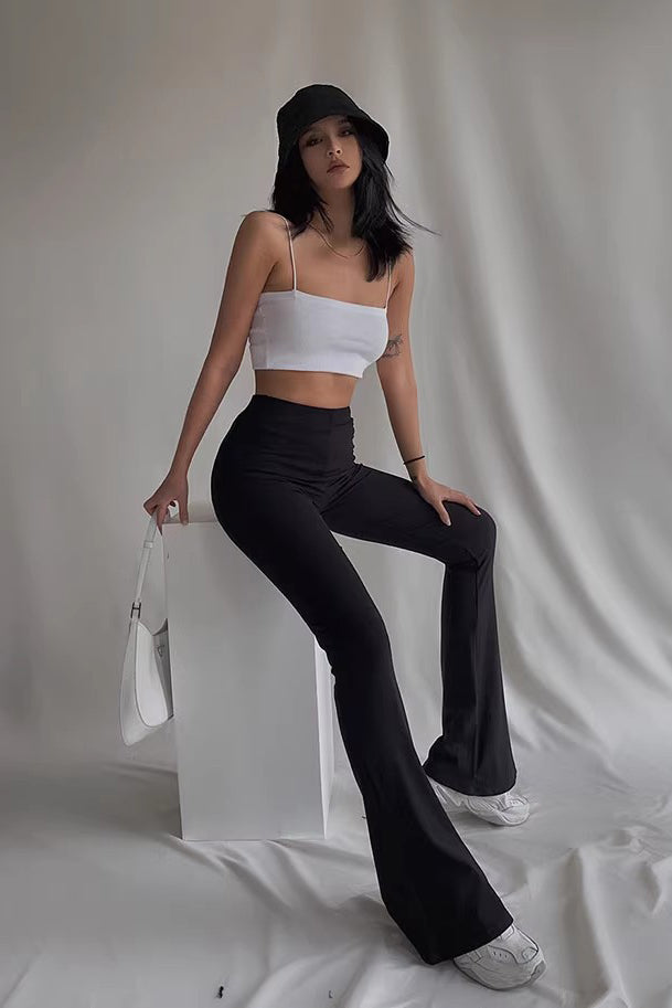 Nature High Waist Flared Hem Pants
