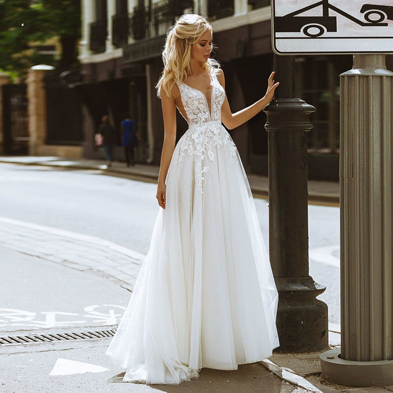 Strapless Bowknot Satin Wedding Dress