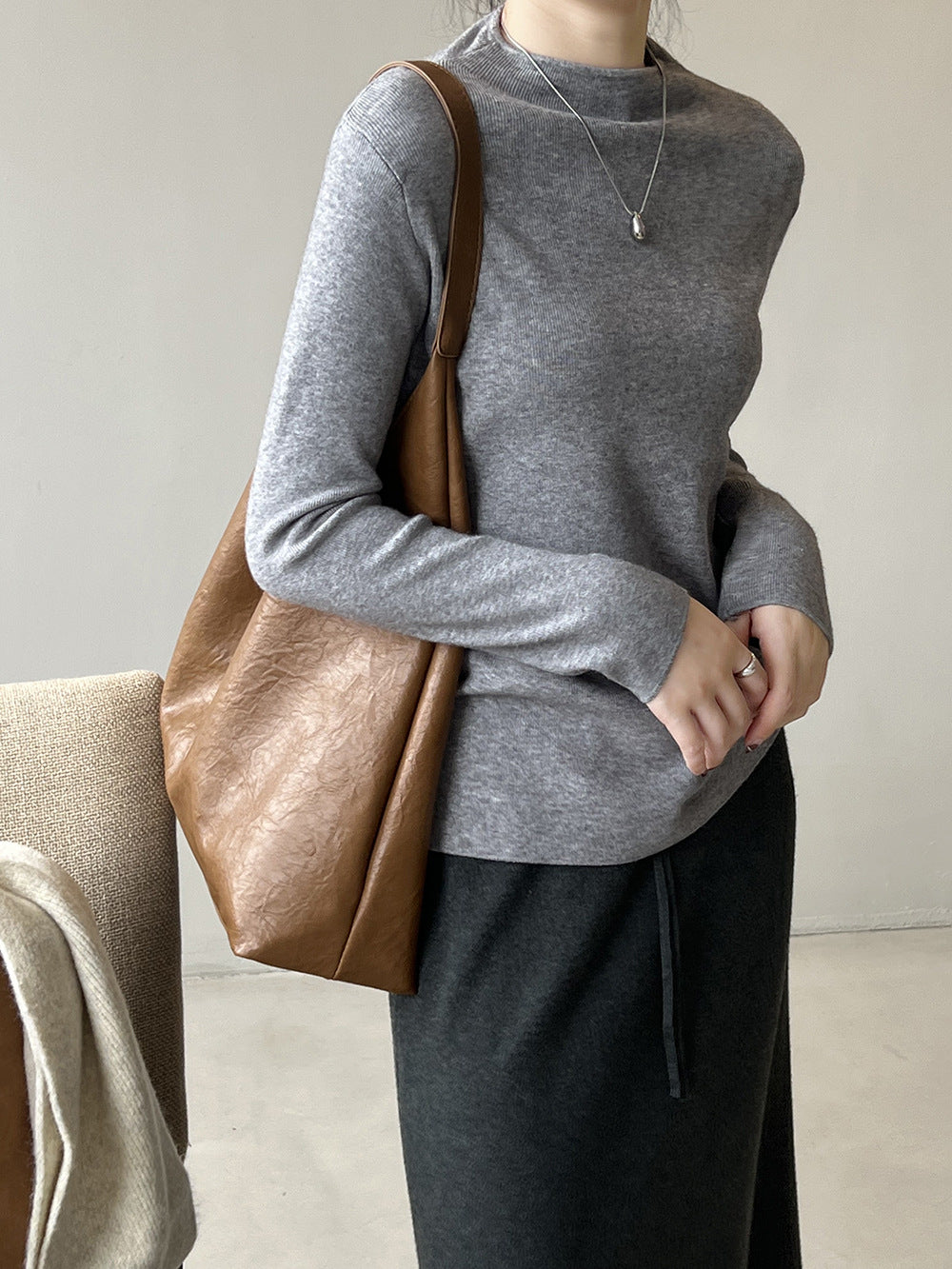 Brushed Soft Touch Half Turtleneck Sweater for Comfort