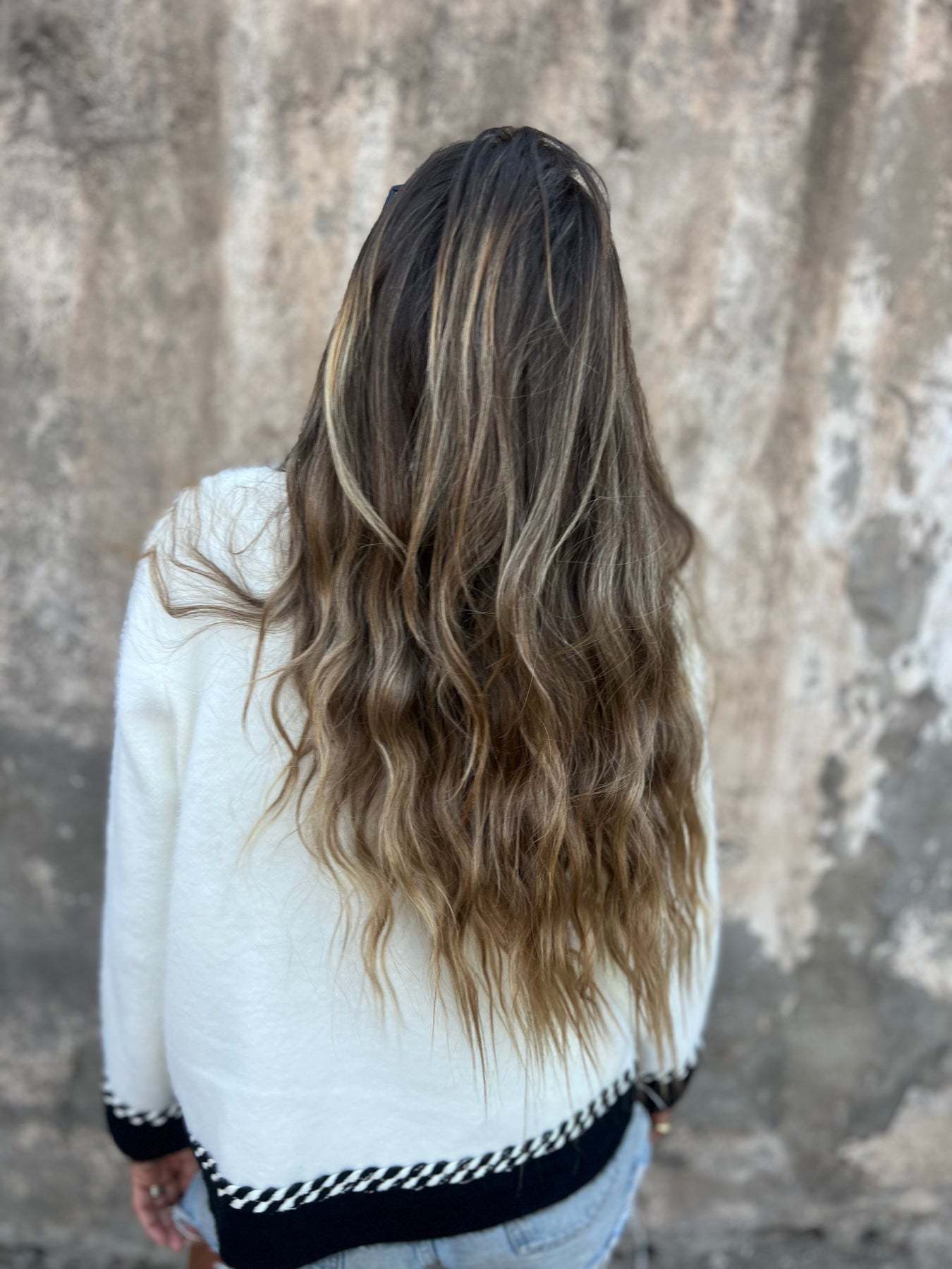 ShoptheCIC Black and White Contrast Long-Sleeved Jacket