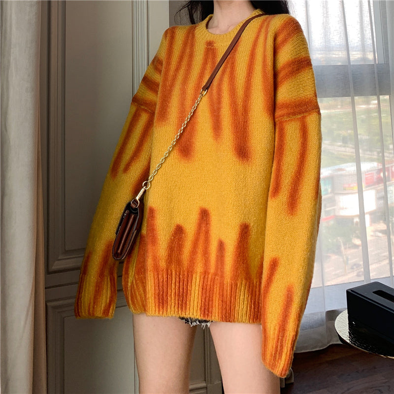 ShoptheCIC Tie Dye Oversized Knit Sweater for Cozy Style