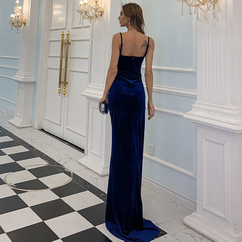 Celebrity banquet annual party slit evening dress