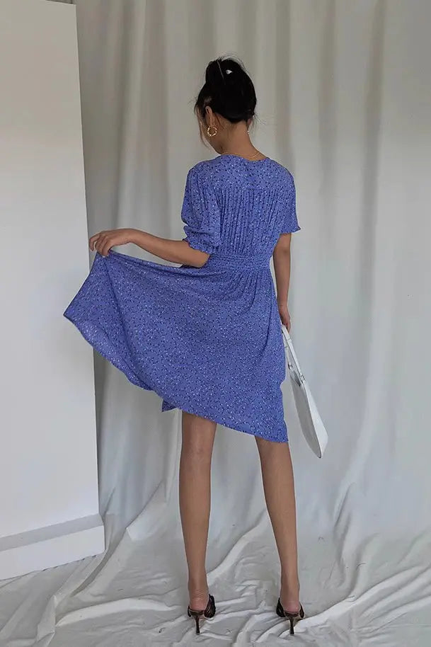 Floral Print Short Sleeve Dress  Fashionpara