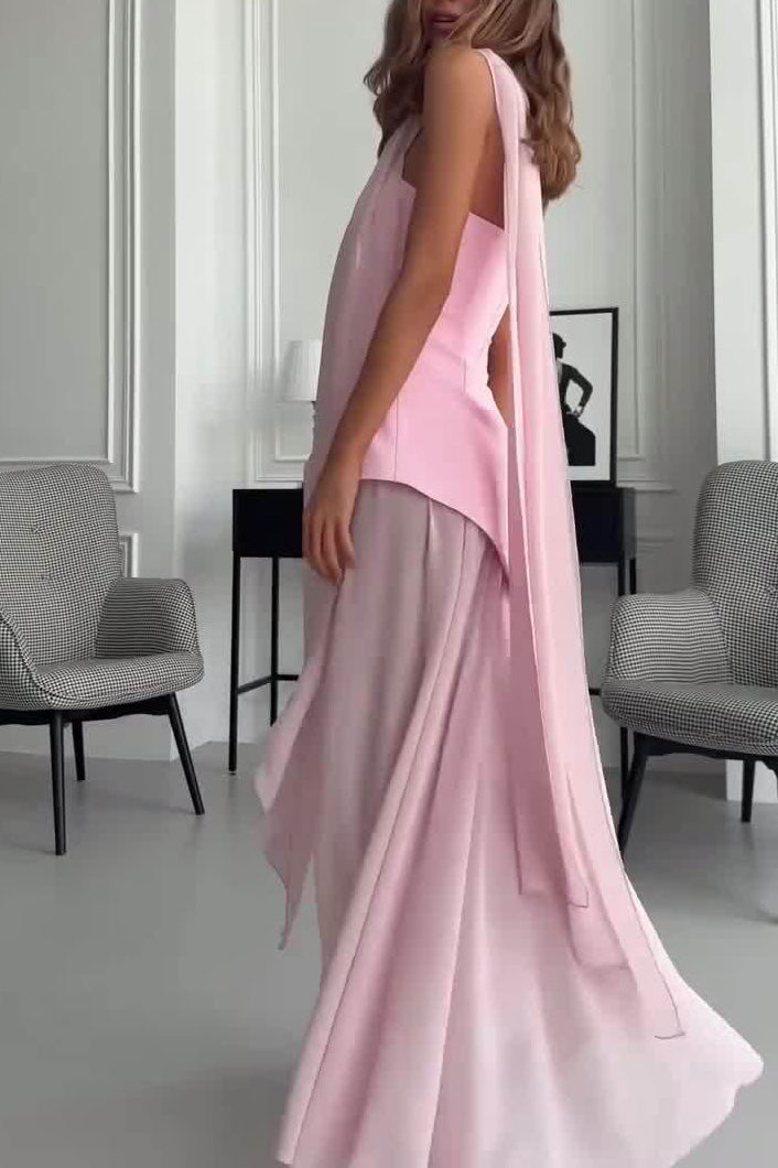 Chic strapless tube semi-sheer hem vacation dress