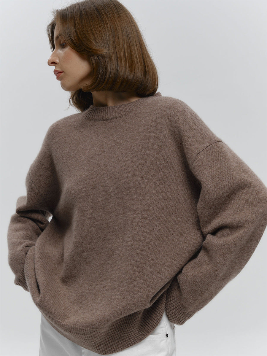 ShoptheCIC Classic Solid Color Knitted Pullover Sweater
