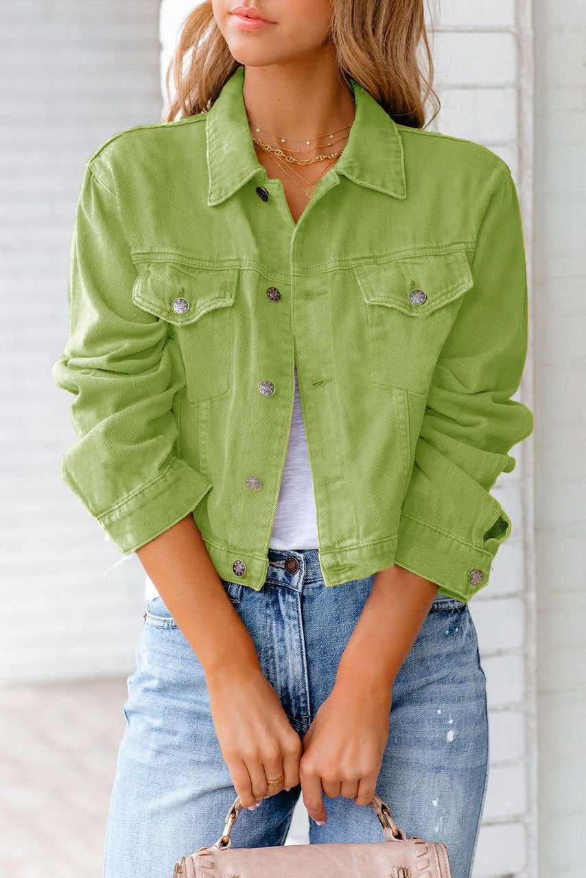 Classic Cropped Denim Coat for Effortless Style and Comfort